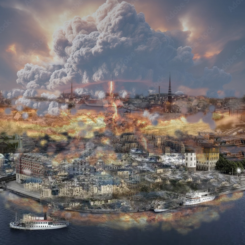 Stockholm efter en atombombsexplosion: Kärnvapen, krig