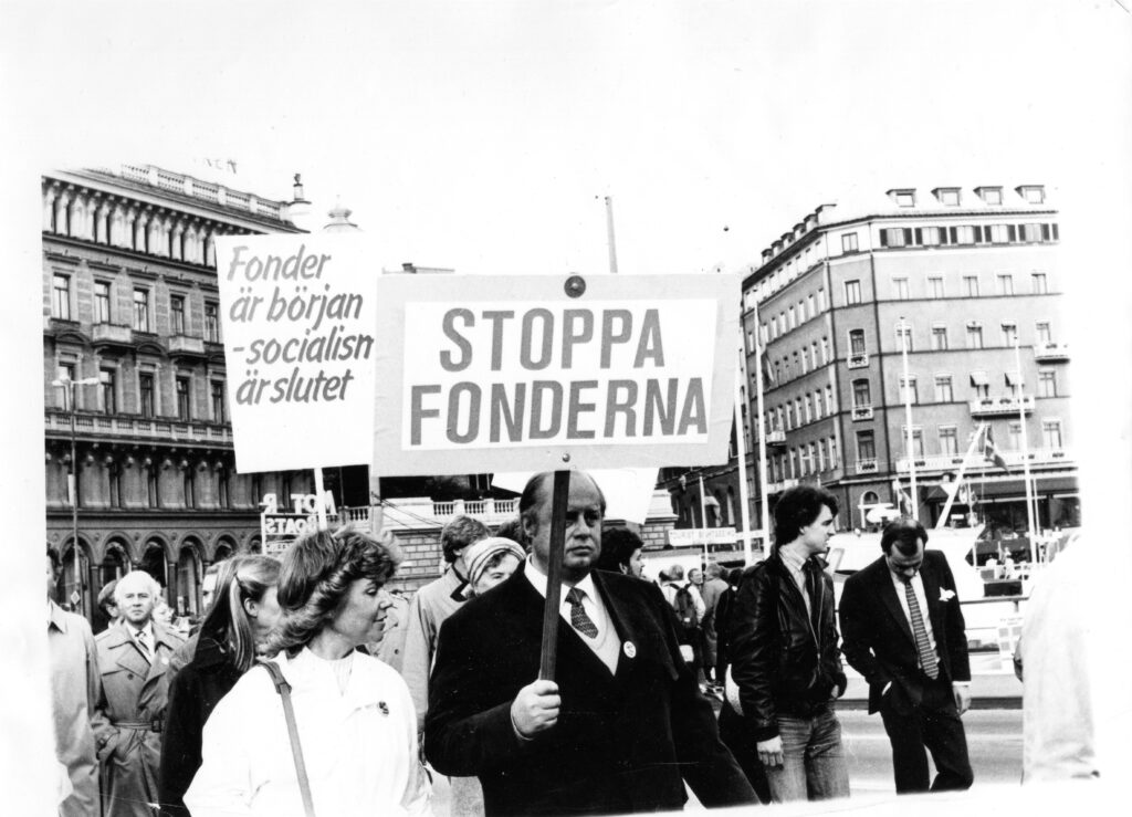 Demonstration mot löntagarfonderna