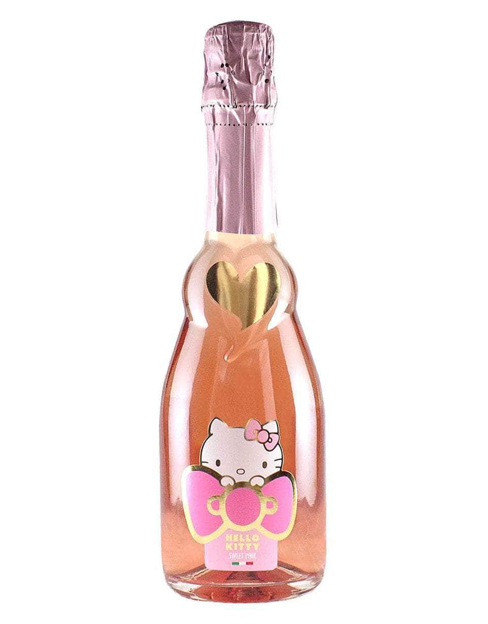 Bilden visar ett Hello Kitty-vin; söt, rosa, bubblig och väldigt lika vanlig läsk. Är det någon som inte fattar vilken målgrupp Hello Kitty-vinerna riktar sig till?