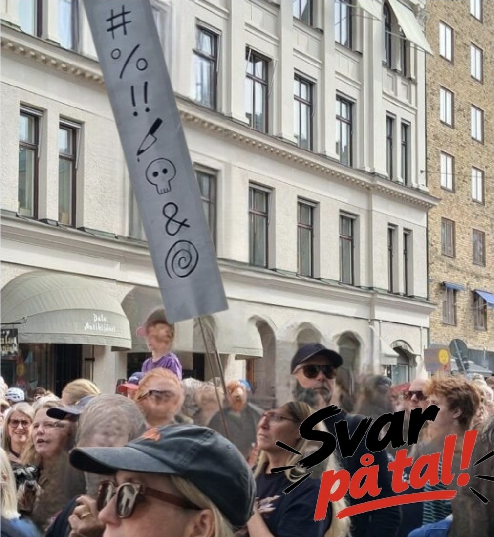 Stockholm 260823. En Skylt med symboler för ilska